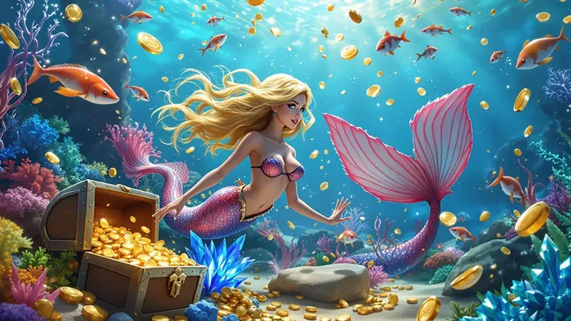 Ilustrasi layar permainan bertema laut di UANG4D