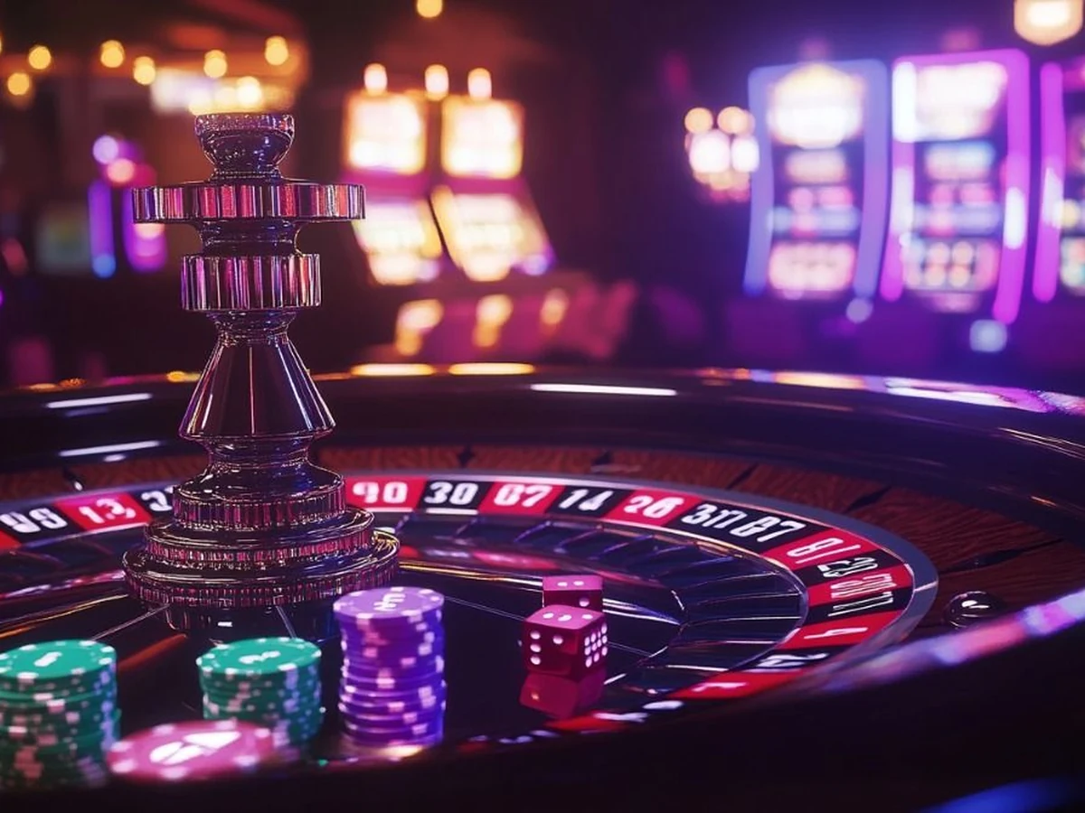 Ilustrasi layar slot dengan reel dan simbol bonus