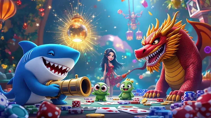 Ilustrasi permainan tembak ikan di lobi UANG4D